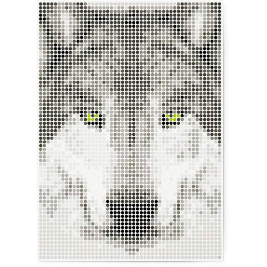 dot-on-dot DIY-Klebeposter, Bastelset, Stickerset - Motiv: Wolf, 50x70 cm