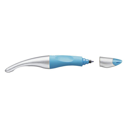 Ergonomischer Tintenroller für Rechtshänder - STABILO EASYoriginal metallic in neonblau/metallic - Einzelstift - Schreibfarbe blau (löschbar) - inklusive Patrone