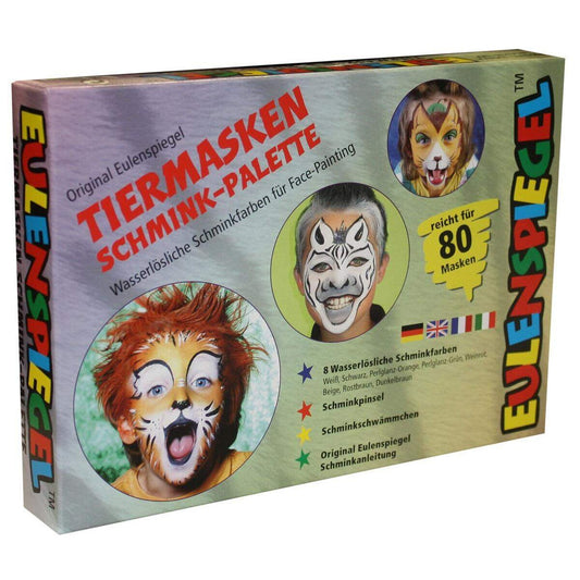 Eulenspiegel Schmink-Set Tiermasken, 8 Farben á 3,5ml