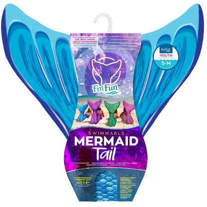 Fin Fun Meerjungfrau Flosse Größe S / M, Monoflosse und Fischschwanz, für sichere Schwimmer ab 6 Jahren, blau