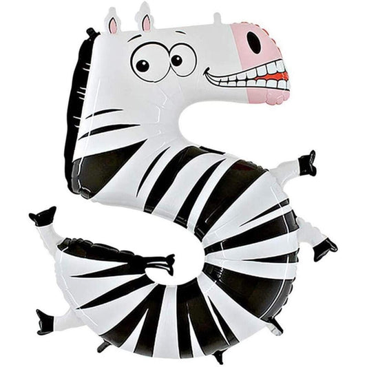 Grabo Folienballon Zebra Nummer 5