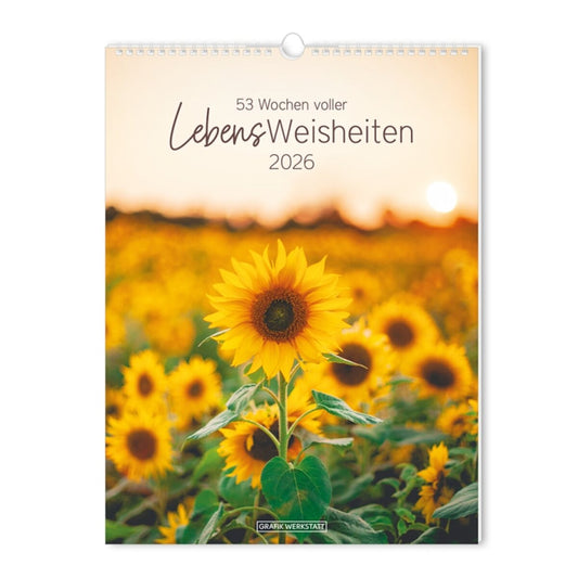 Grafik Werkstatt Wochenplaner 2026 - Lebensweisheiten