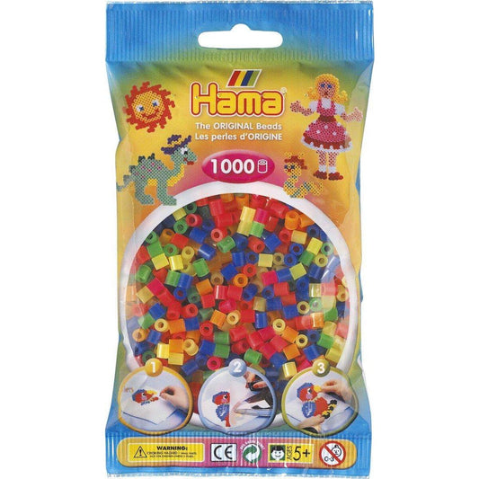 Hama Bügelperlen Perlen Beutel 1000er Neon Farben