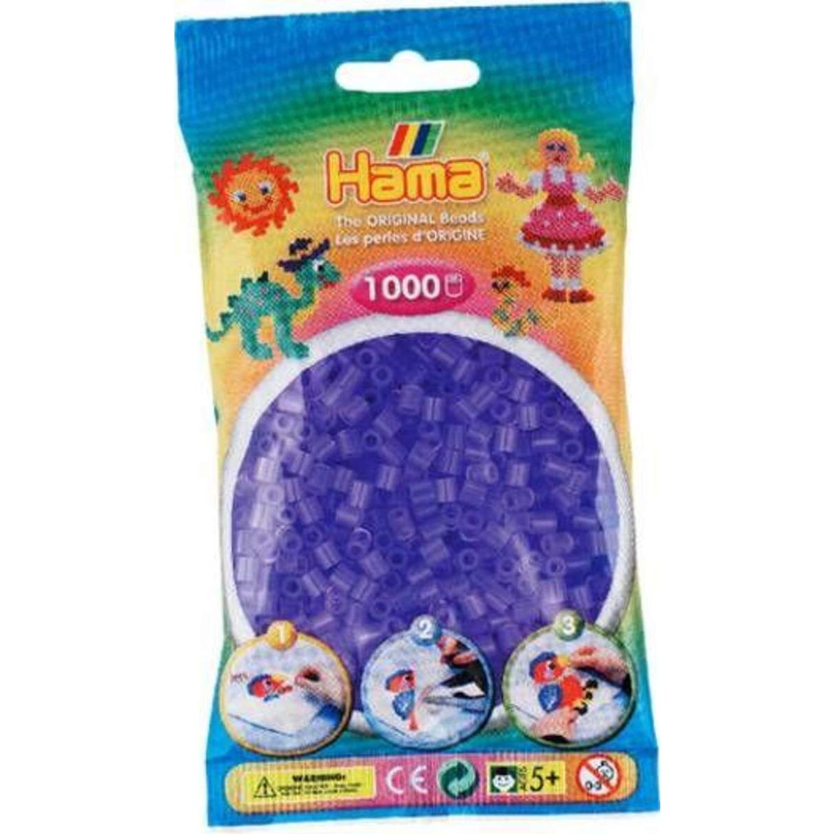 Hama Bügelperlen Midi Transparentflieder, 1000 Stück