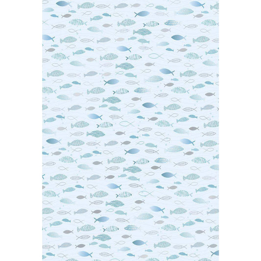 Heyda Motivkarton Fische A4 (21 x 31 cm inkl. Codierleiste) hellblau