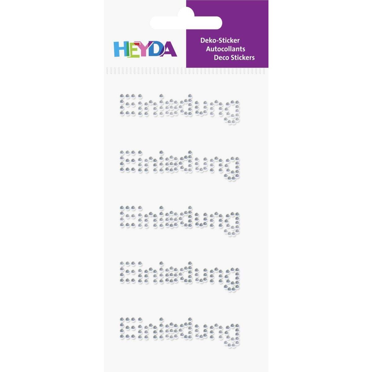 Heyda Strass-Sticker Einladung, glasklar