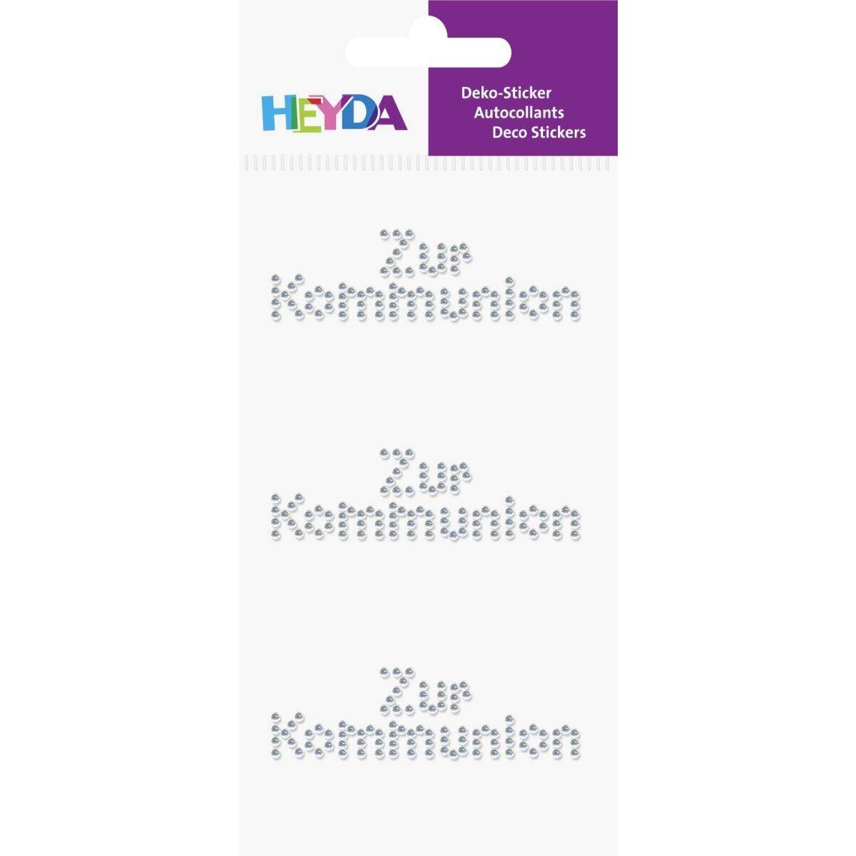 Heyda Strass-Sticker Kommunion, glasklar