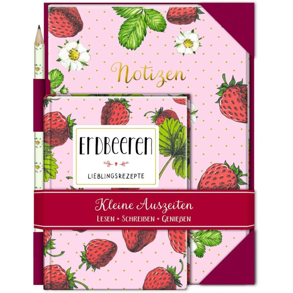 Hölker Verlag Kleine Auszeiten: Erdbeeren (Geschenkset)