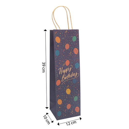 Idena Flaschentasche Motiv Happy Birthday 12x39x10cm FSC-Rec.