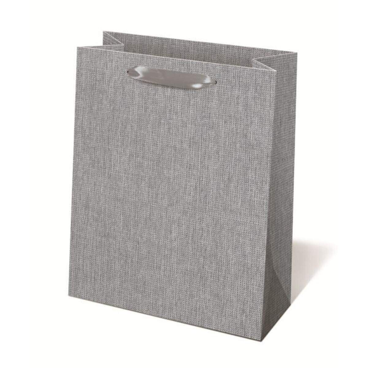 Idena Geschenktasche "Textil-Struktur", 34,5 x 25 x 8,5 cm, grau