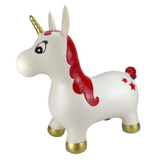 Idena Hüpfpferd Einhorn mit Sternen, mit Luftpumpe
