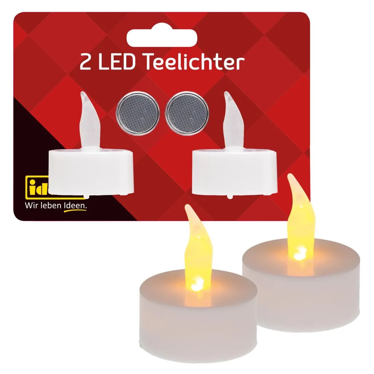 Idena LED Teelichter, 2 Stück