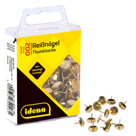 Idena Reißnägel 200 Stück vermessingt
