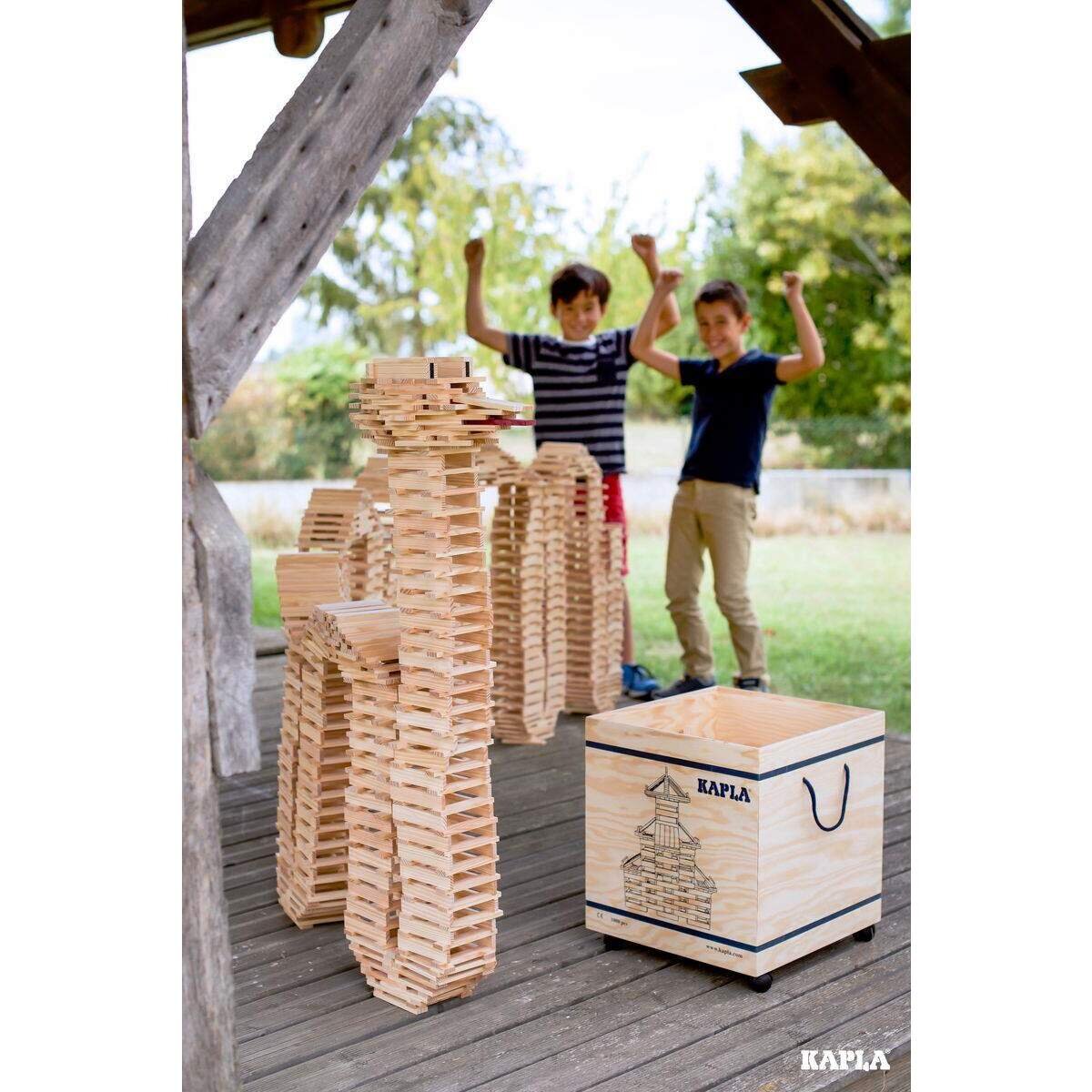 KAPLA® 1000er Box Pinienholz Baukasten Holzbausteine
