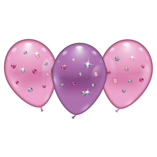 Karaloon 4er Ballonset Do it yourself - Pink Jewels Ø 23-25 cm