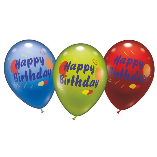 Karaloon Ballon "Happy Birthday" Heliumqualität 6 Stück