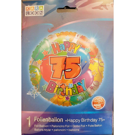 Karaloon Folienballon Happy Birthday 75