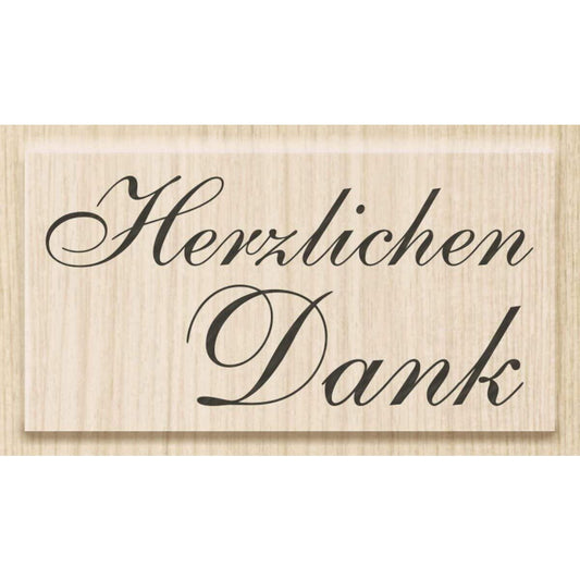 Knorr Prandell Stempel aus Holz (Danke) Motivgröße 6 x 3 cm , Motiv: Herzlichen Dank