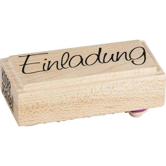 Knorr Prandell Stempel aus Holz (Einladung) Motivgröße 6 x 2,5 cm, Motiv: Einladung