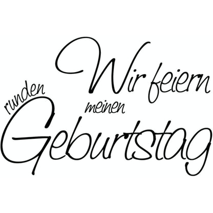 Knorr Prandell Stempel aus Holz (Einladung) 7 x 4,6 cm, Motiv: Wir feiern meinen runden Geburtstag