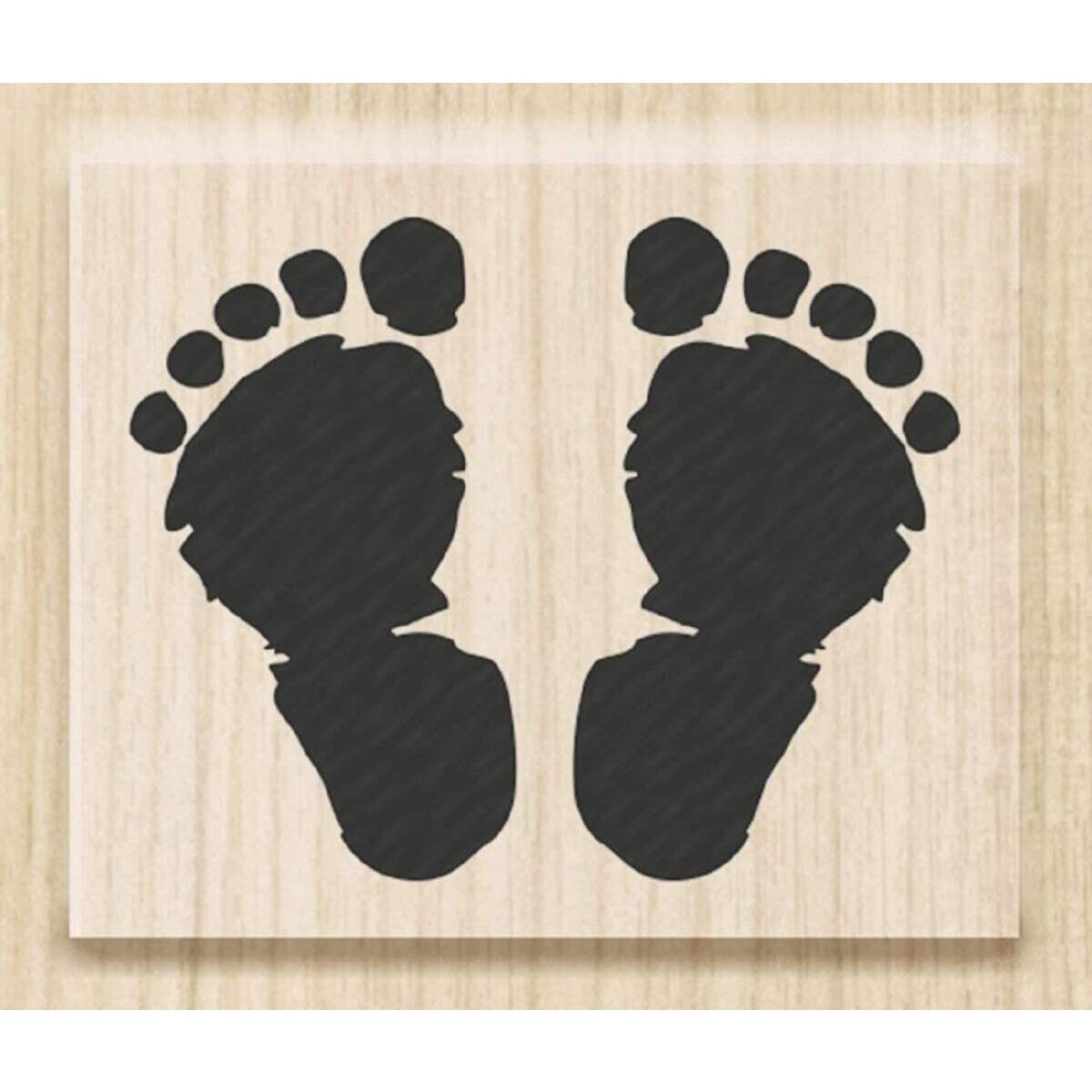Knorr Prandell Stempel aus Holz (Geburt) Motivgröße 3,5 x 2,8 cm, Motiv: footsteps