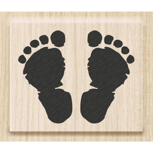 Knorr Prandell Stempel aus Holz (Geburt) Motivgröße 3,5 x 2,8 cm, Motiv: footsteps