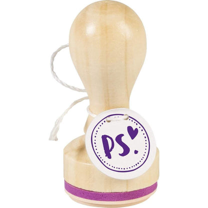 Knorr Prandell Stempel aus Holz, rund Motivgröße ca. Ø 3,2 cm, Motiv: PS.