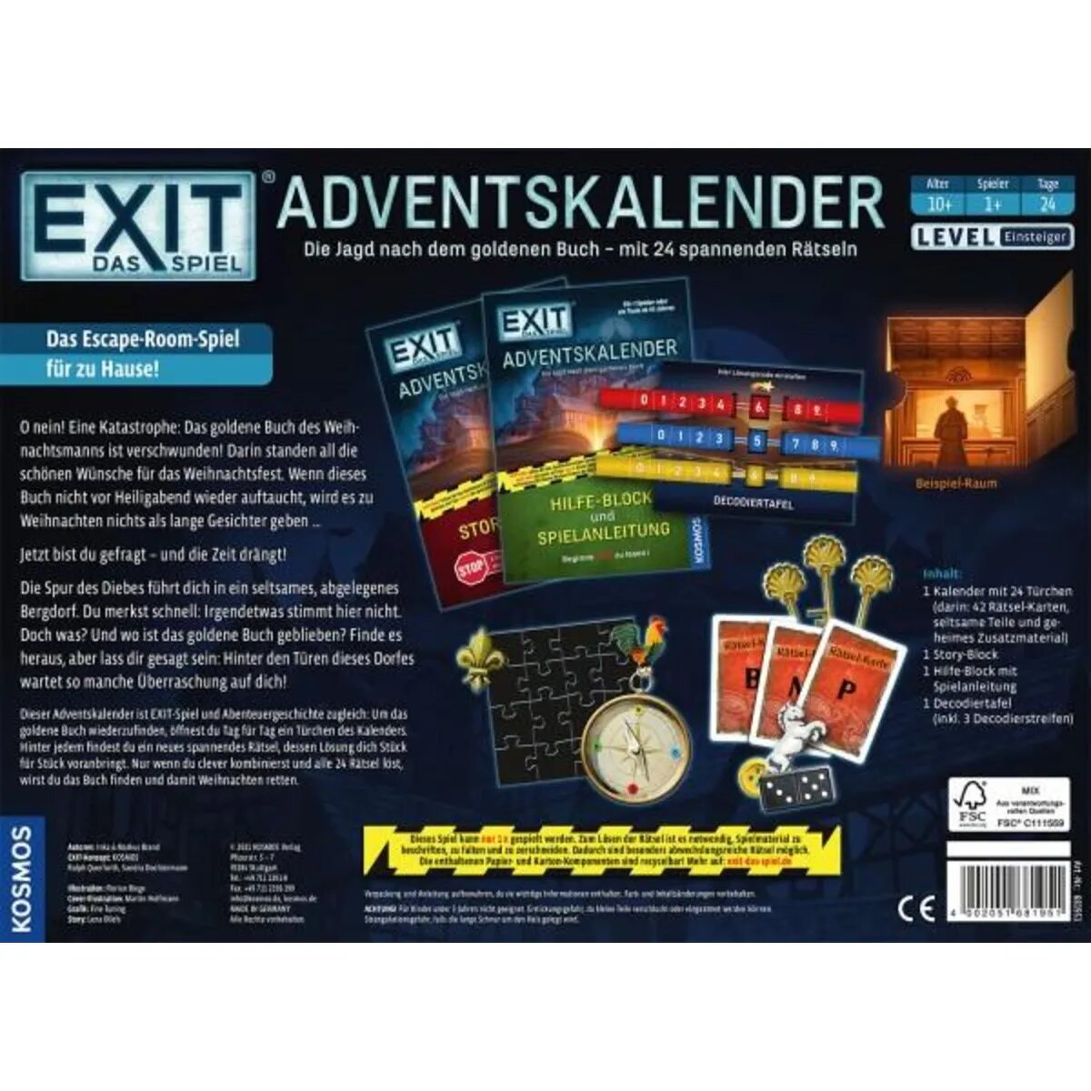 KOSMOS EXIT - Das Spiel: Adventskalender, Die Jagd nach dem goldenen Buch
