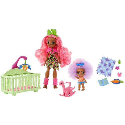 Mattel Cave Club Wilder Babysittingspaß Spielset mit 2 Puppen und Zubehör