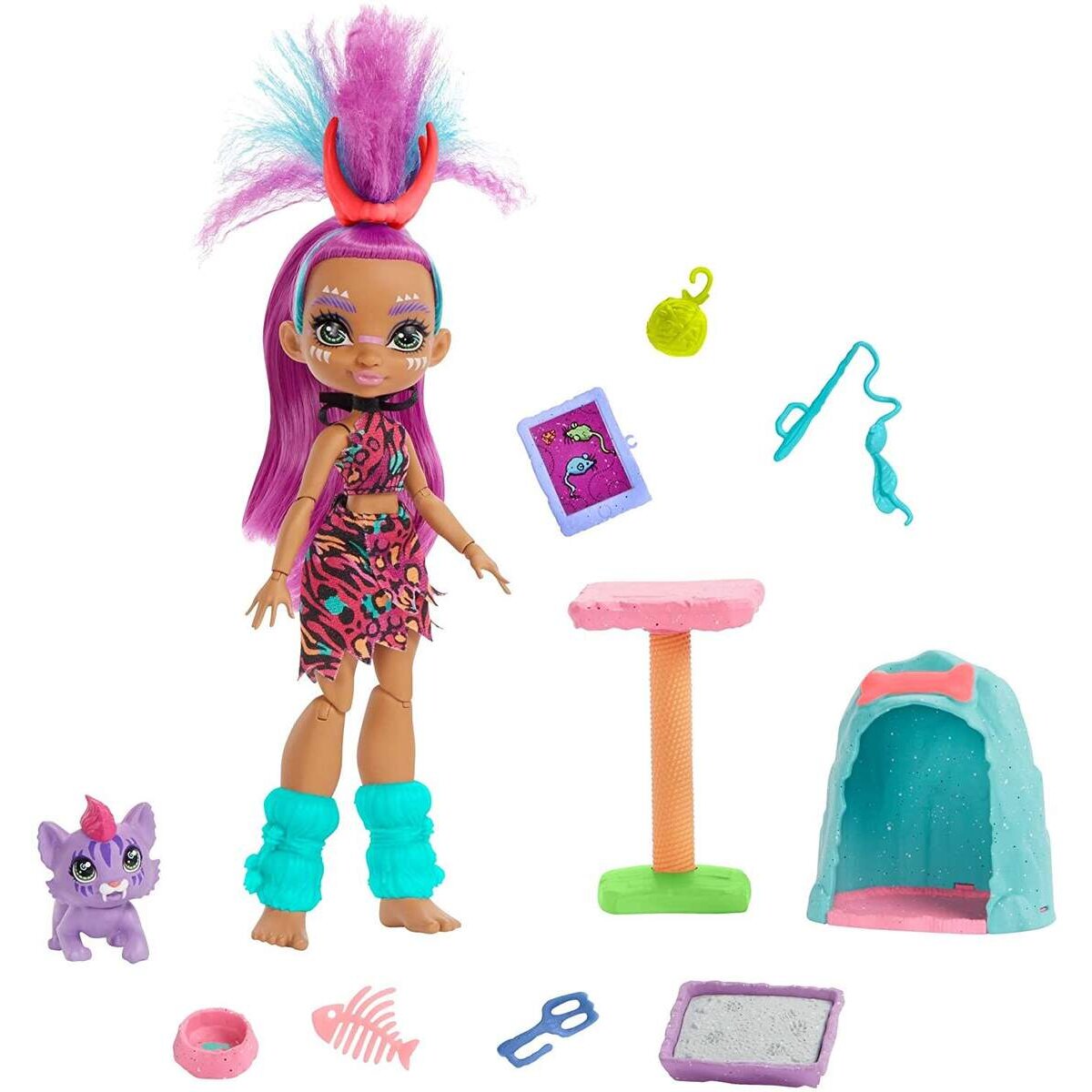 Mattel Cave Club Wilder Katzenspaß mit Roaralai Spielset & Puppe