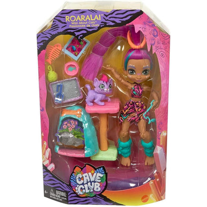 Mattel Cave Club Wilder Katzenspaß mit Roaralai Spielset & Puppe