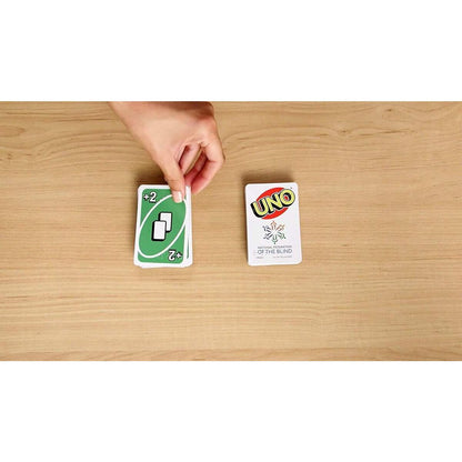 Mattel Games UNO Braille, Kartenspiel für die ganze Familie, für blinde und sehbehinderte Spieler