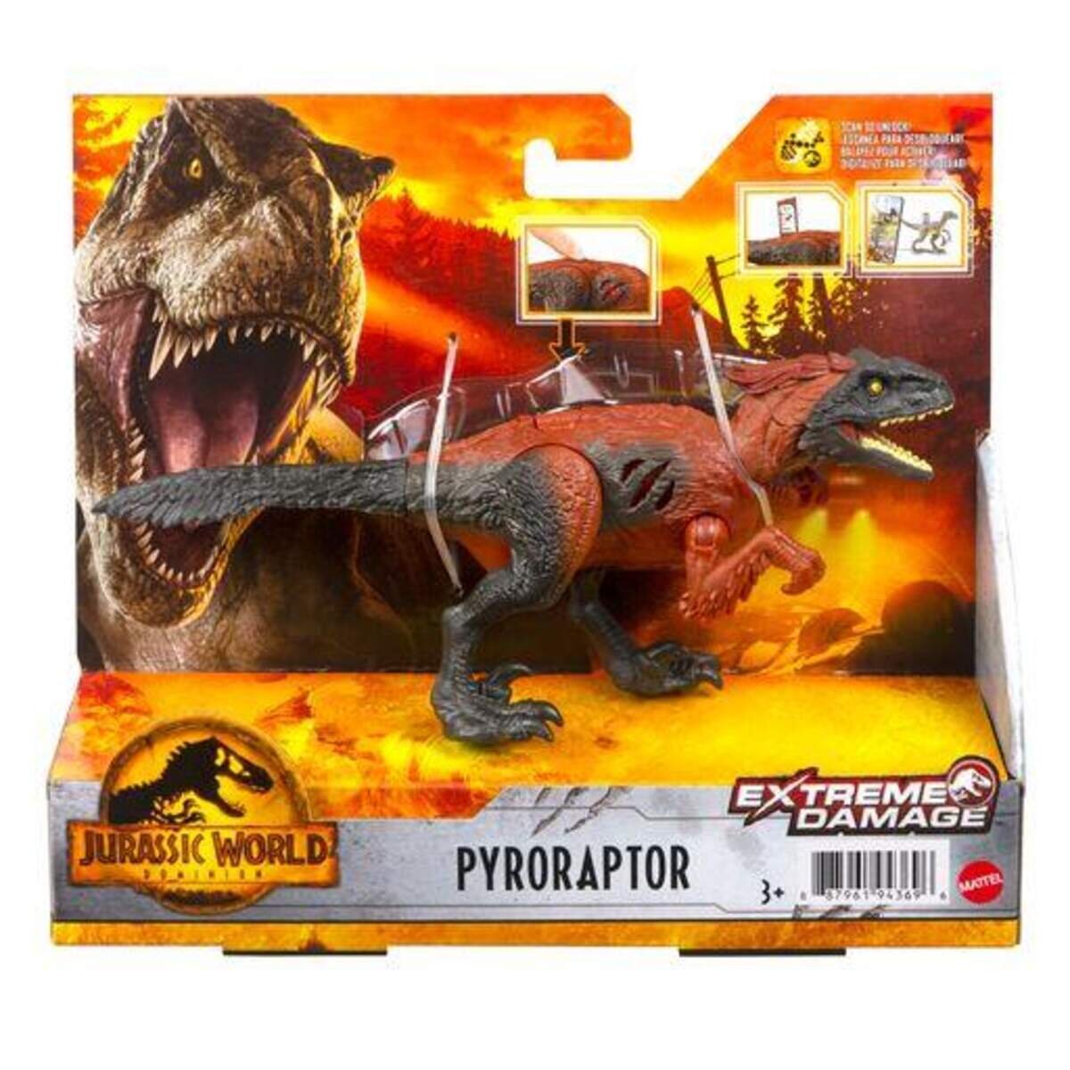 Mattel Jurassic World Extreme Damage Feature Dino, 1 Stück, 7-fach sortiert