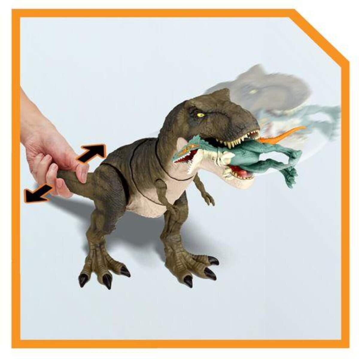 Mattel Jurassic World Thrash ’N Devour Tyrannosaurus Rex, ca. 55 cm lang und ca. 22 cm hoch