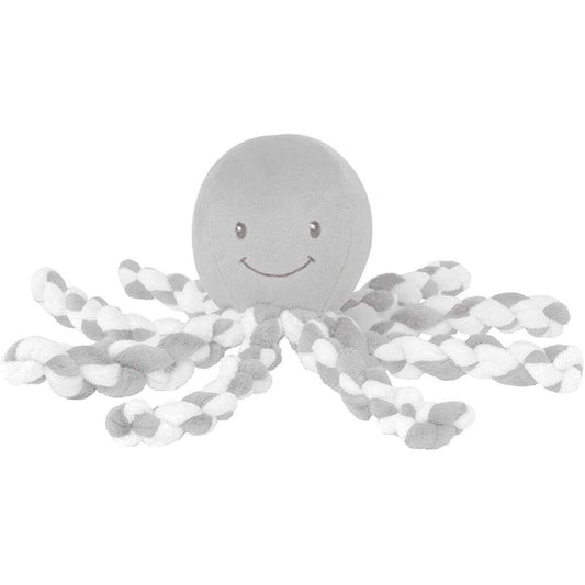 Nattou Lapidou Kuscheltier Oktopus grau, 23 cm