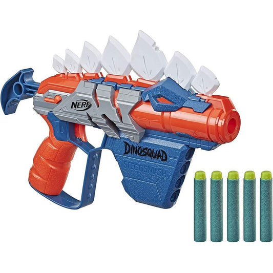Nerf DinoSquad Stego-Smash Dart-Blaster, 4-Dart Aufbewahrung