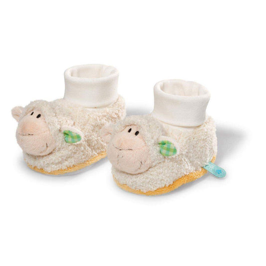 NICI Babyschuhe Lamm mit Rassel, weiß
