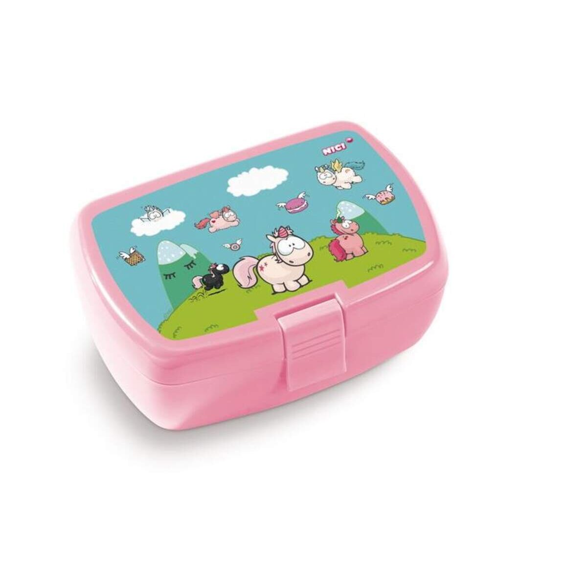 NICI Brotdose Einhorn Theodor und seine Freunde, 17 x 12 x 6,8 cm