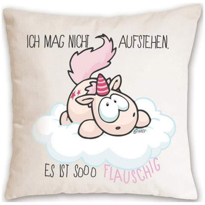 NICI Einhorn Theodor Ich mag nicht aufstehen Kissen 37 x 37 cm