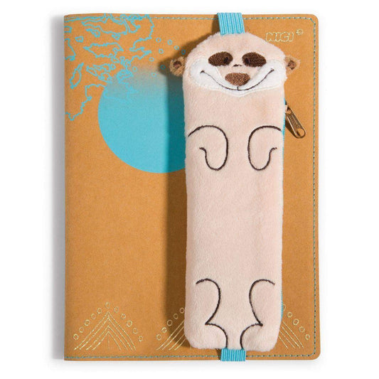 NICI Erdmännchen Notizbuch DIN A5 mit abnehmbarem Einband und Stiftemäppchen, 20 x 7 cm