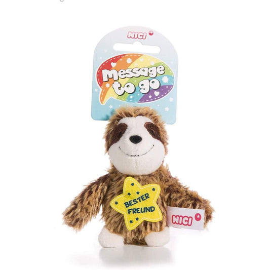 NICI Faultier Plüsch mit Loop und Spruch Bester Freund 8 cm