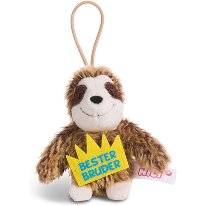 NICI Faultier Plüsch mit Loop Bester Bruder 8 cm