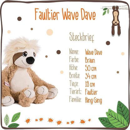 NICI Faultier Wave Dave, Plüschtier, Kuscheltier, 50 cm