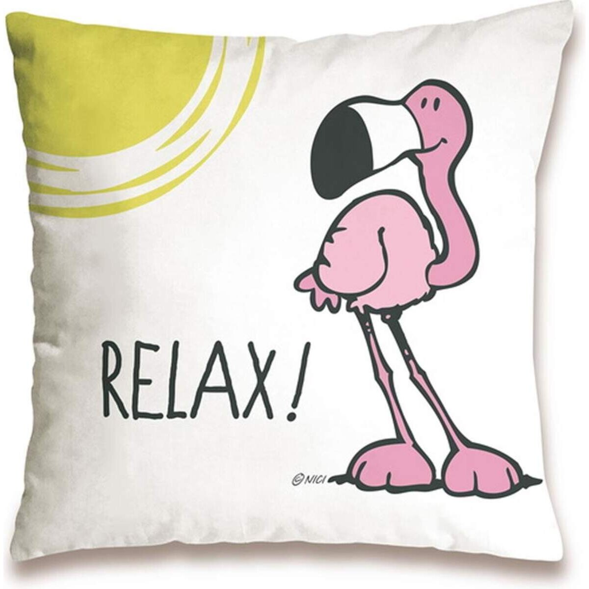 NICI Flamingo Baumwollkissen Relax, 37 x 37 cm