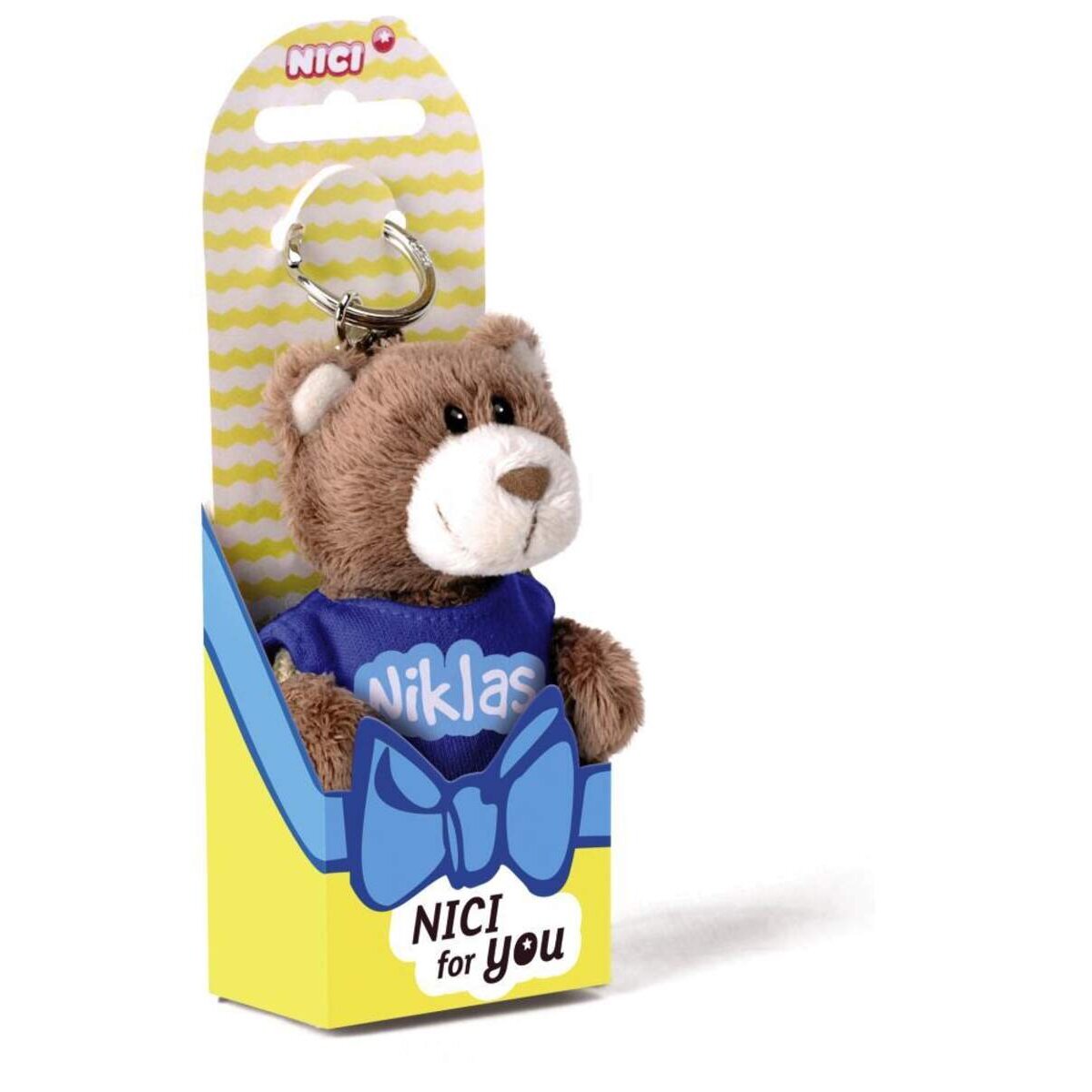 NICI for You Schlüsselanhänger Bär Niklas mit T-shirt blau