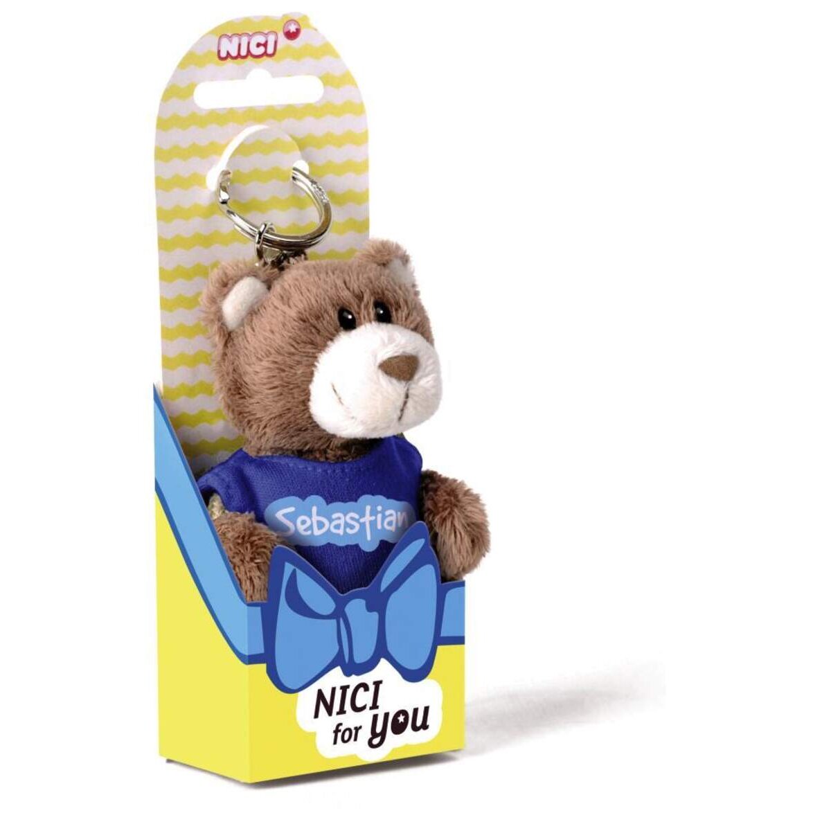 NICI for You Schlüsselanhänger Bär Sebastian mit T-shirt blau