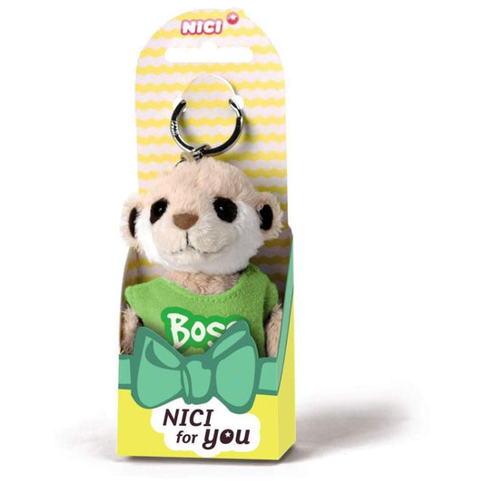 NICI for You Schlüsselanhänger Erdmännchen Boss mit T-shirt grün