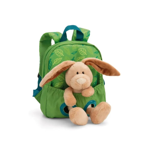NICI Grüner Rucksack mit Plüschtier Hase