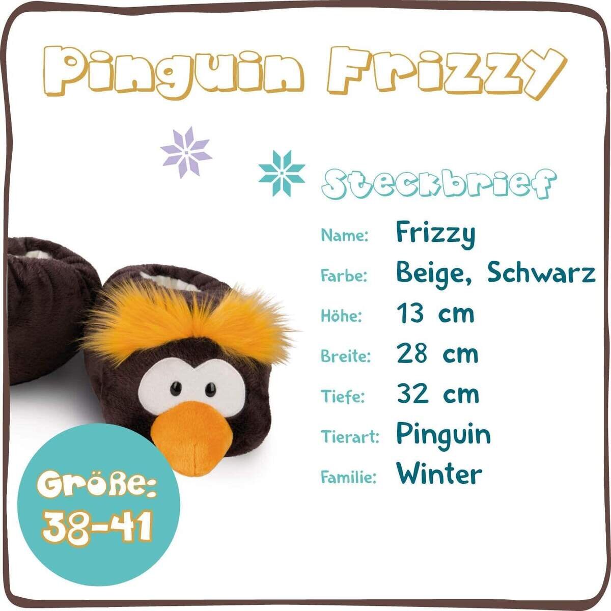 NICI Hauschuhe Pinguin Frizzy, Größe 38 - 41