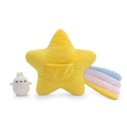 NICI Kissen Molang Sternschnuppe 12 x 40 x 28 cm gelb weiß
